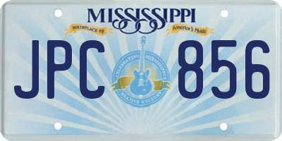 MS license plate JPC856