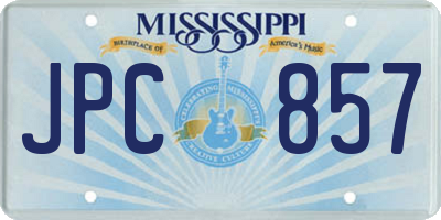 MS license plate JPC857