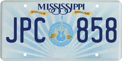 MS license plate JPC858