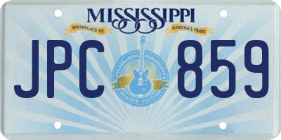 MS license plate JPC859