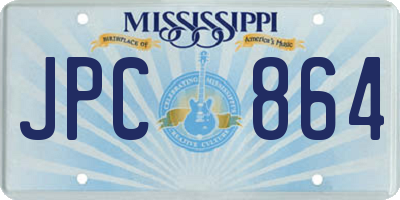 MS license plate JPC864