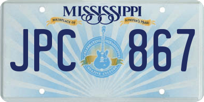 MS license plate JPC867
