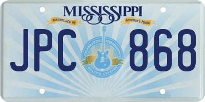 MS license plate JPC868