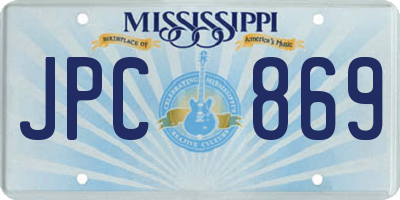 MS license plate JPC869