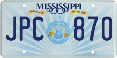 MS license plate JPC870