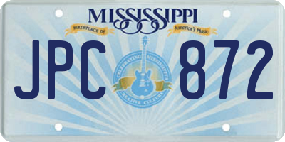 MS license plate JPC872
