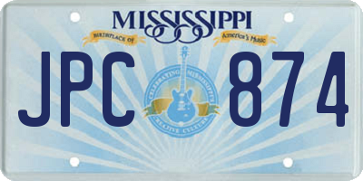 MS license plate JPC874