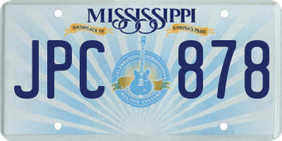 MS license plate JPC878