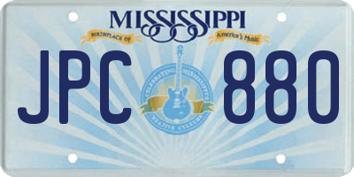 MS license plate JPC880
