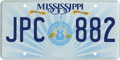 MS license plate JPC882