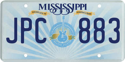 MS license plate JPC883