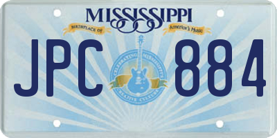MS license plate JPC884