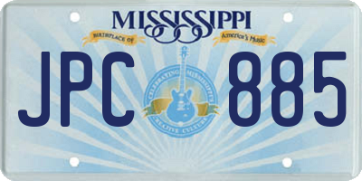 MS license plate JPC885