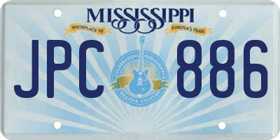 MS license plate JPC886
