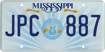MS license plate JPC887