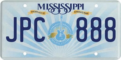 MS license plate JPC888