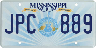 MS license plate JPC889