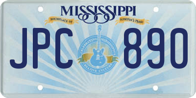 MS license plate JPC890