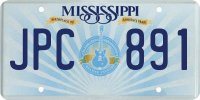 MS license plate JPC891