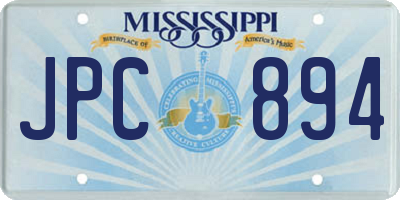 MS license plate JPC894