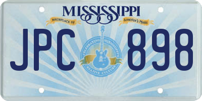 MS license plate JPC898