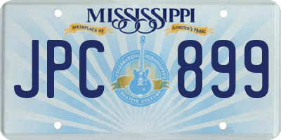 MS license plate JPC899