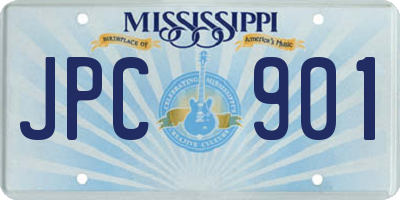 MS license plate JPC901