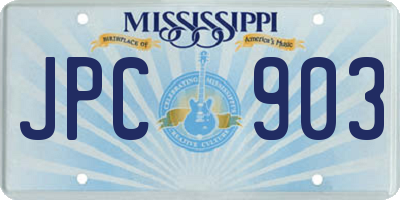 MS license plate JPC903