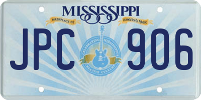 MS license plate JPC906