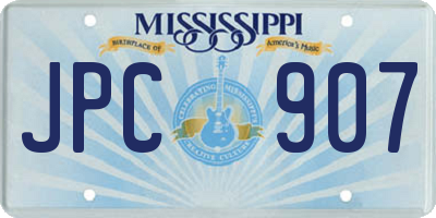 MS license plate JPC907