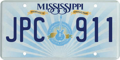 MS license plate JPC911