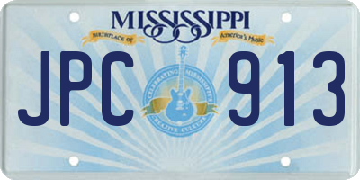 MS license plate JPC913