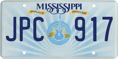 MS license plate JPC917