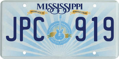 MS license plate JPC919