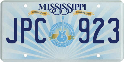 MS license plate JPC923