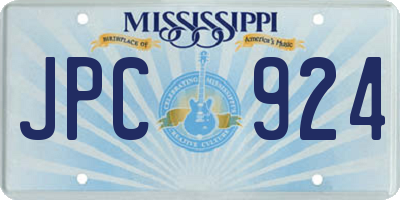 MS license plate JPC924