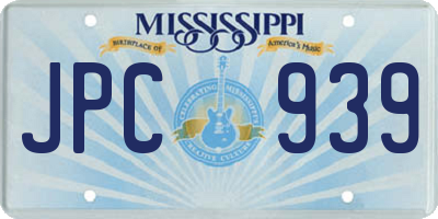MS license plate JPC939