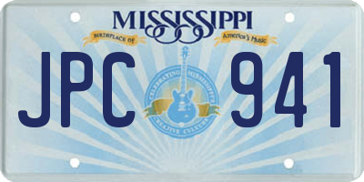 MS license plate JPC941