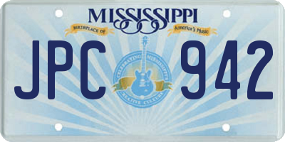 MS license plate JPC942