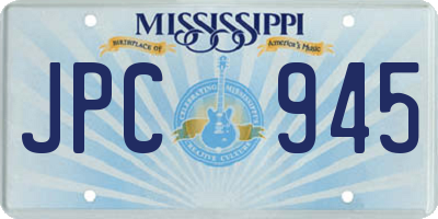 MS license plate JPC945