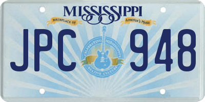 MS license plate JPC948
