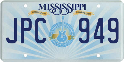 MS license plate JPC949