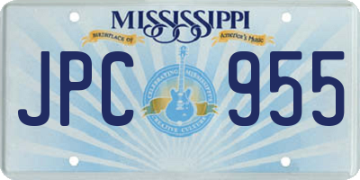 MS license plate JPC955