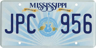 MS license plate JPC956