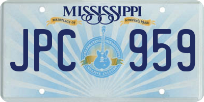 MS license plate JPC959