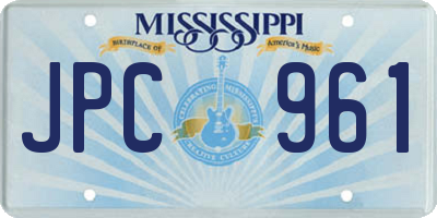 MS license plate JPC961