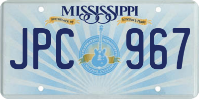 MS license plate JPC967