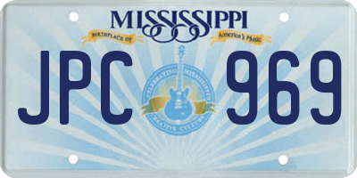MS license plate JPC969