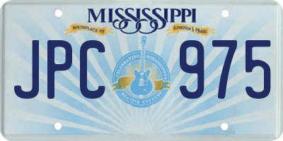 MS license plate JPC975