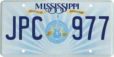 MS license plate JPC977